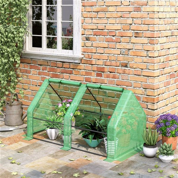 Outsunny 5.9-ft L x 3-ft W x 3-ft H Green Low Tunnel