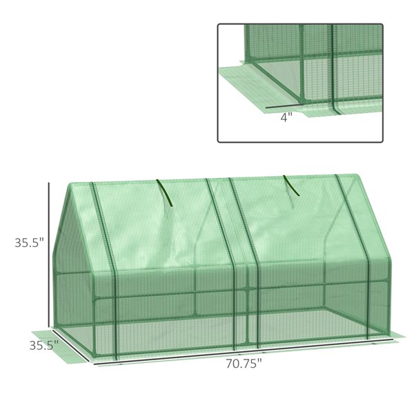 Outsunny 5.9-ft L x 3-ft W x 3-ft H Green Low Tunnel