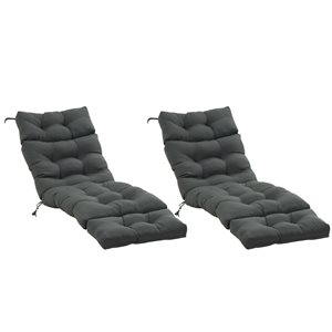 Coussins de chaise longue Outsunny noirs, 2 pièces