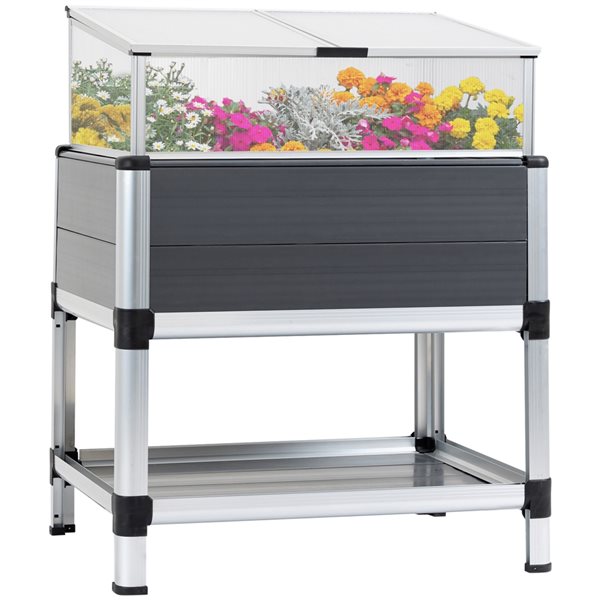 Outsunny 2.58-ft L x 2-ft W x 3.27-ft H Greenhouse Planter 845-598