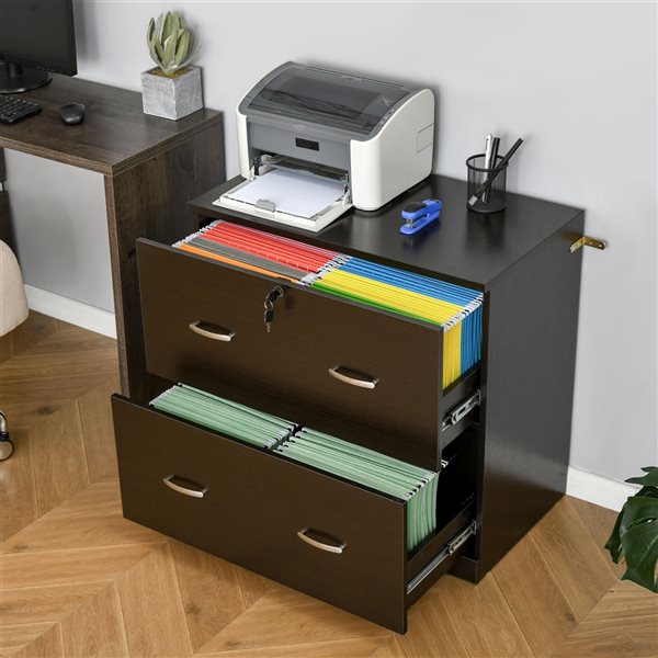 Vinsetto Espresso 2-Drawer File Cabinet