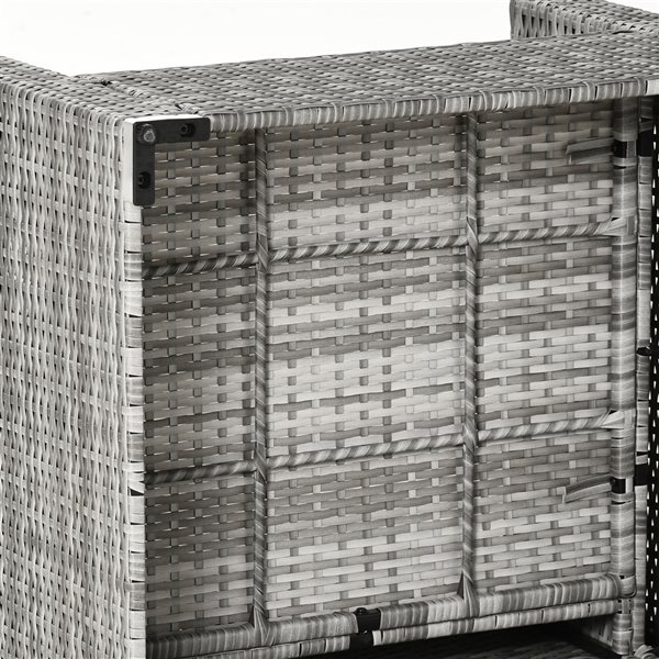 Outsunny Grey Rattan Patio Conversation Set - 4-Piece