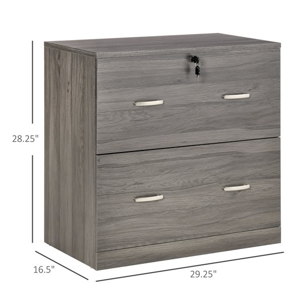 Vinsetto Grey Oak 2-Drawer File Cabinet