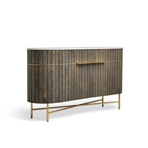 Gild Design House Lenox 56-in Brown Mango Wood Sideboard with White Marble Top