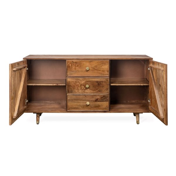 Gild Design House Hadley 55-in Brown Mango Wood Sideboard