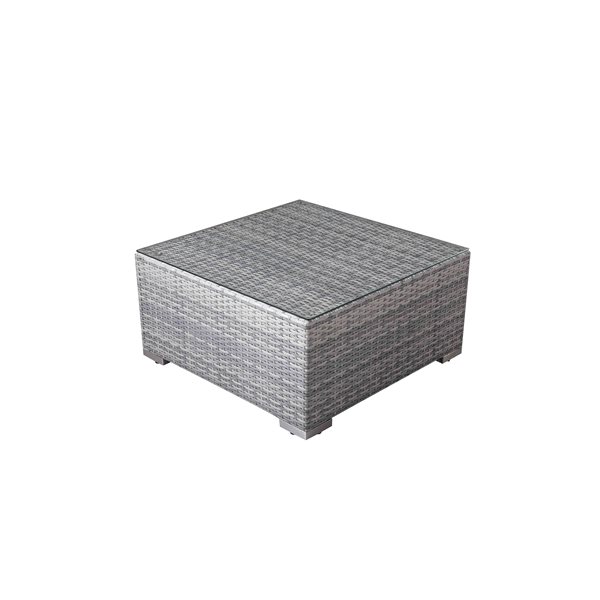 Velago Fresco Basic Light Grey Wicker Outdoor Sofa with Grey Polyester Cushions Included