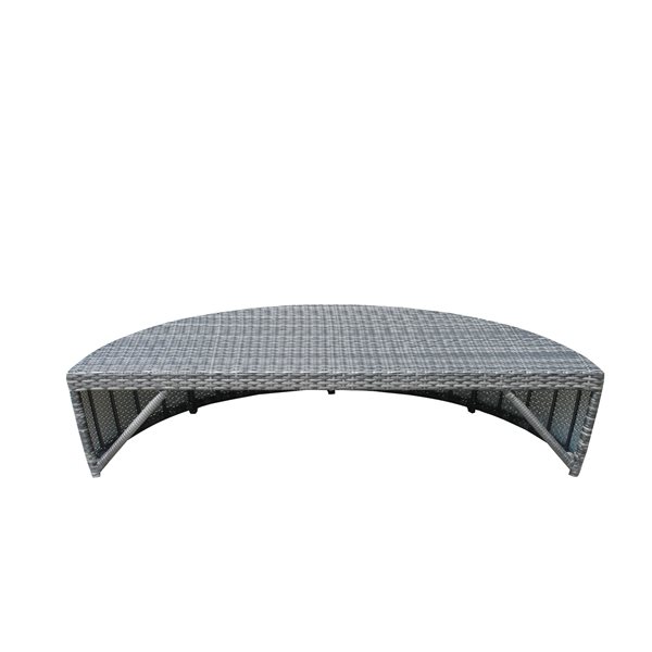 Velago Sogno Deluxe Charcoal Grey Wicker Outdoor Daybed with Off-White Polyester Cushions