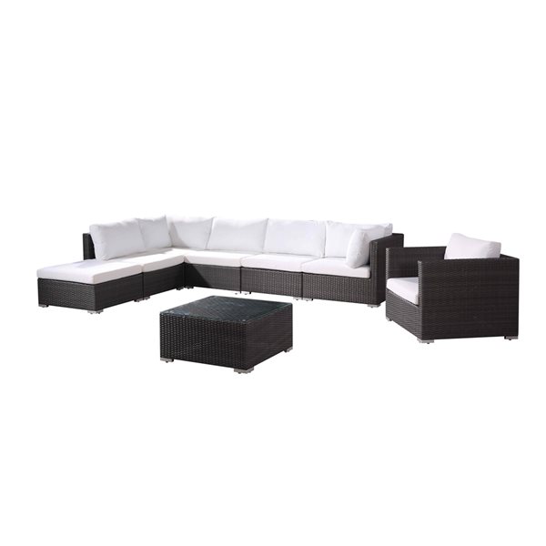 Velago Fresco Complete Charcoal Grey Patio Conversation Set with Off ...