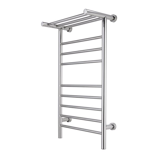 WarmlyYours Summit Polished Stainless Steel Hardwired Towel Warmer with 8 Bars