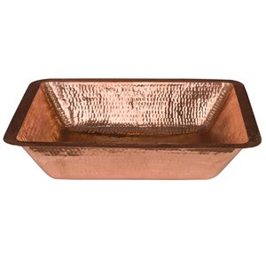 Premier Copper Products Polished Copper Undermount Rectangular Bathroom Sink (19-in x 16-in)