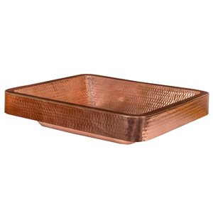 Premier Copper Products Polished Copper Rectangular Vessel Bathroom Sink (19-in x 16-in)