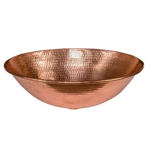 Premier Copper Products Polished Copper Oval Vessel Bathroom Sink (17-in x 12-in)