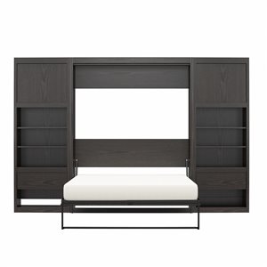 Signature Sleep Espresso Full Murphy Bed with Side Cabinets