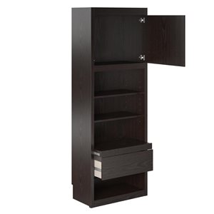 Signature Sleep Espresso Side Cabinet for Wall Bed with Pullout Nightstand