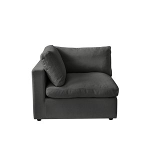 Inspired Home Yaritza Modern Upholstered Charcoal Linen Left Arm Sofa