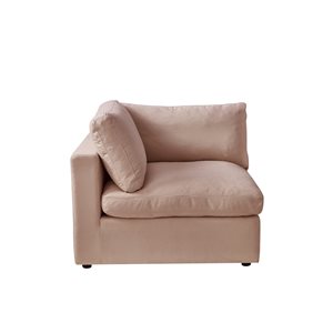 Inspired Home Yaritza Modern Upholstered Pink Linen Left Arm Sofa