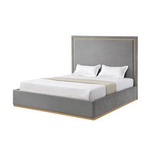 Inspired Home Aksel Grey King Platform Bed