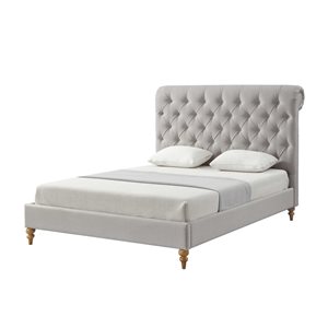 Inspired Home Xiomara Grey King Bed Frame Bed
