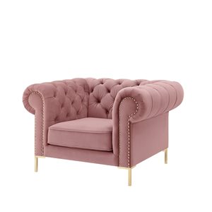 Inspired Home Inspired Home Journie Chesterfield Club Button Tufted Velvet Rust Chair