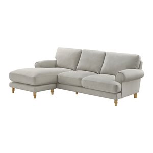 Inspired Home Carli Modern Upholstered Light Grey Linen Sofa