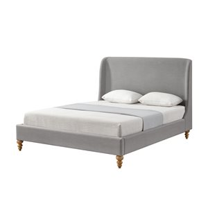 Inspired Home Maisy Grey King Bed Frame Bed