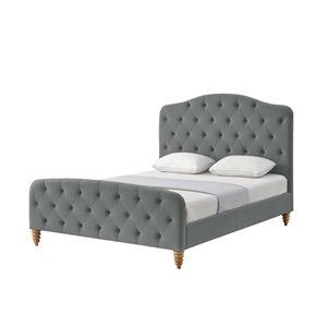 Inspired Home Violeta Grey Queen Bed Frame Bed