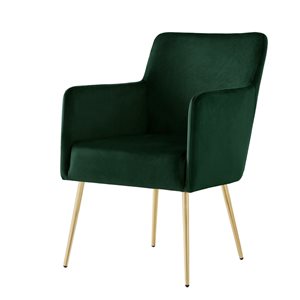 Inspired Home Set of 2 Capelli Contemporary Emerald Velvet Upholstered Parson Chair (Wood Frame)