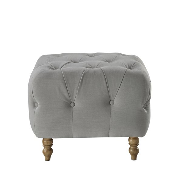 Inspired Home Marek Modern Light Grey Linen Square Ottoman SCO23903LG