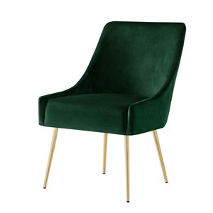 Inspired Home Set of 2 Capelli Contemporary Emerald Velvet Upholstered Parson Chair (Wood Frame)