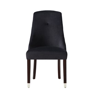 Inspired Home Set of 2 Cora Traditional Grey Velvet Upholstered Parson Chair (Wood Frame)