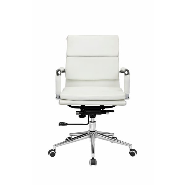 Chaise de bureau Renzo contemporaine à hauteur réglable, blanc et ergonomique par Hudson Home
