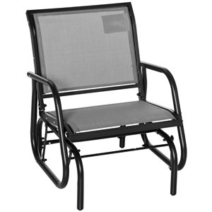Outsunny 1-Person Light Grey Steel Outdoor Glider Chair