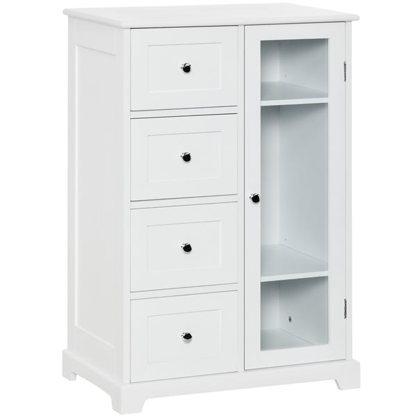 Homcom White 4-Drawer Composite Storage Cabinet