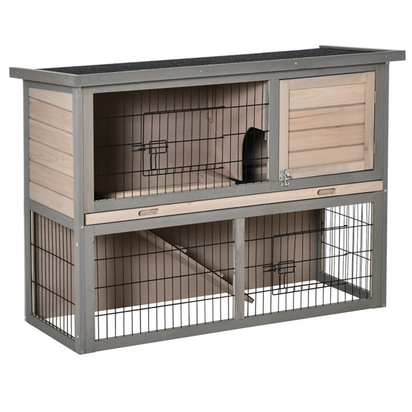 PawHut 2 Tier Wood Rabbit Hutch D51 118V01CG RONA   331026248 MainImage 001 L 