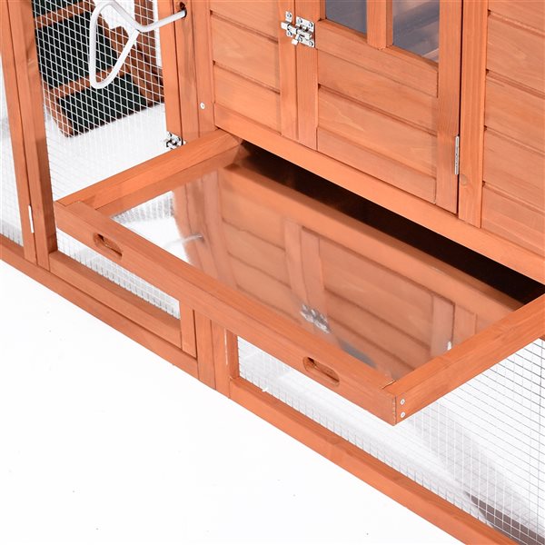 PawHut 123-in Large Wooden Dual Chicken Coop