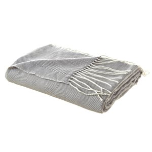 Inspired Home Cozy Tyme Britney Light Grey 50-in x 60-in Faux Cashmere Acrylic Throw