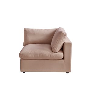 Inspired Home Shabby Chic Yaritza Modern Pink Linen Modular Right Arm Sofa Seat