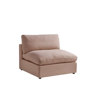 Inspired Home Shabby Chic Yaritza Modern Pink Linen Armless Sofa Seat