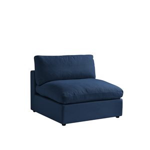 Inspired Home Shabby Chic Yaritza Modern Navy Linen Armless Sofa Seat