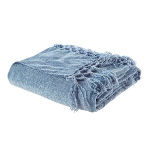 Inspired Home Cozy Tyme Susanna Blue 50-in x 60-in Polyester Throw
