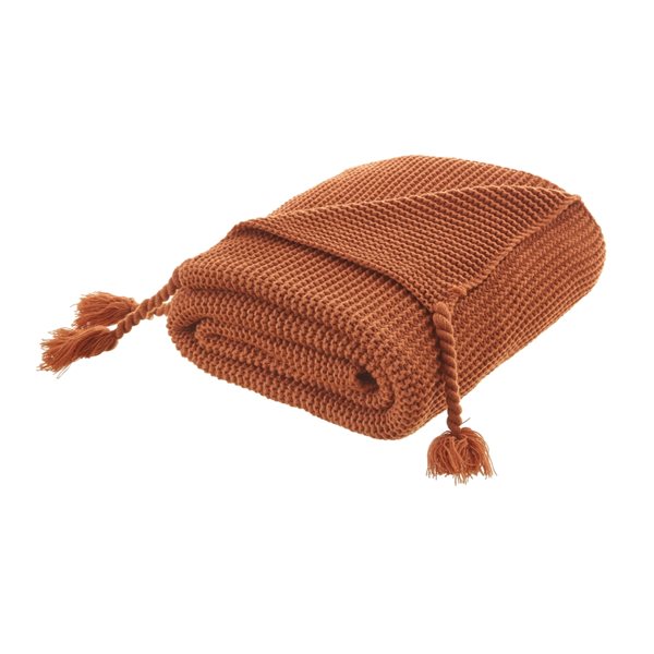 Inspired Home Cozy Tyme Garrison Rust 50-in x 60-in Acrylic Throw