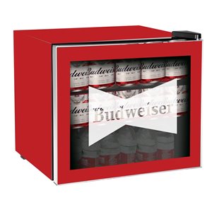 Budweiser 1.6-cu ft Glass Door Red Beverage Fridge