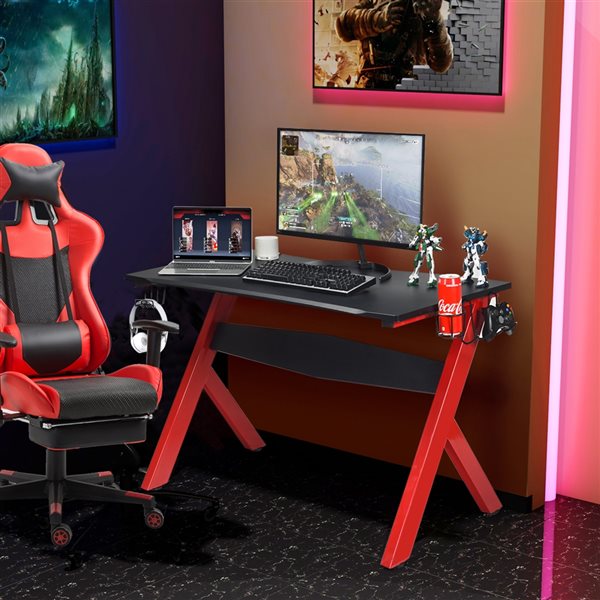 Costway 23.5-in Red/Black Modern/Contemporary Computer Gaming Desk