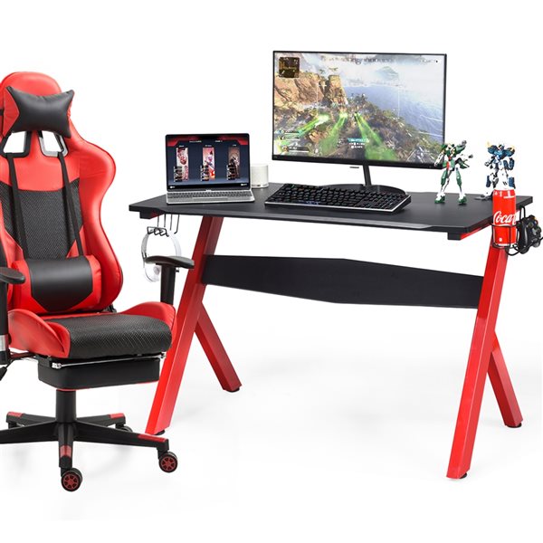 Costway 23.5-in Red/Black Modern/Contemporary Computer Gaming Desk