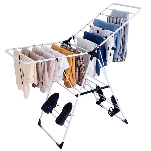 Costway 2-Tier 22-in White Metal Portable Folding Drying Rack