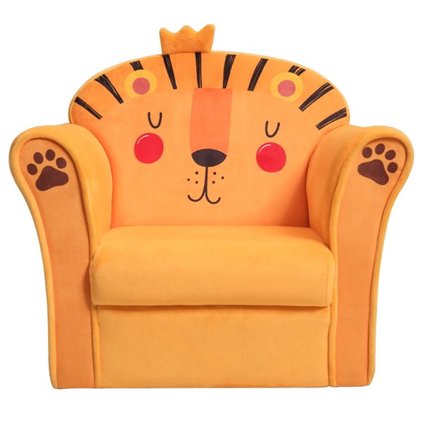 Costway 17-in Orange Upholstered Kids Lion Accent Chair