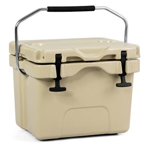 Costway Khaki 16-QT Portable Insulated Chest Cooler