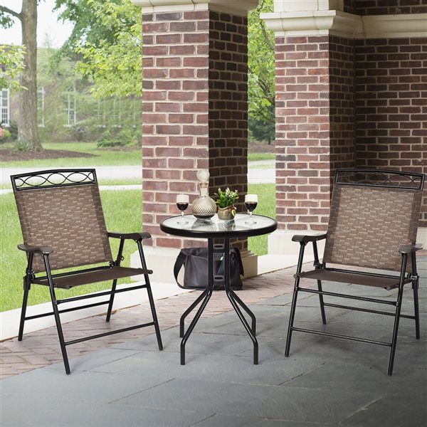 Costway 3-Piece Metal Frame Patio Conversation Set
