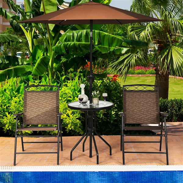 Costway 3-Piece Metal Frame Patio Conversation Set