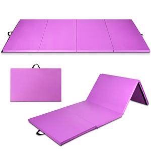 Costway 4-ft x 10-ft Purple Foam Yoga Mat with Carrying Handle